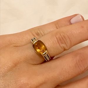 David Yurman Sterling/Gold Citrine Ring (size 7)